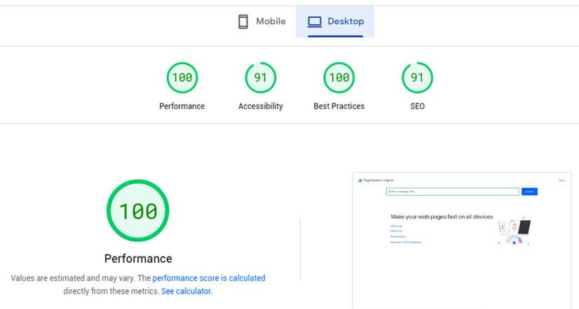 Google Page Speed Test