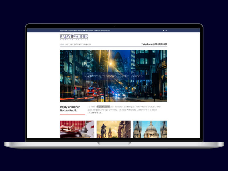 Notary Public London Web Design