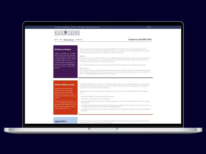 Notary Public London Website by PixoMarketing