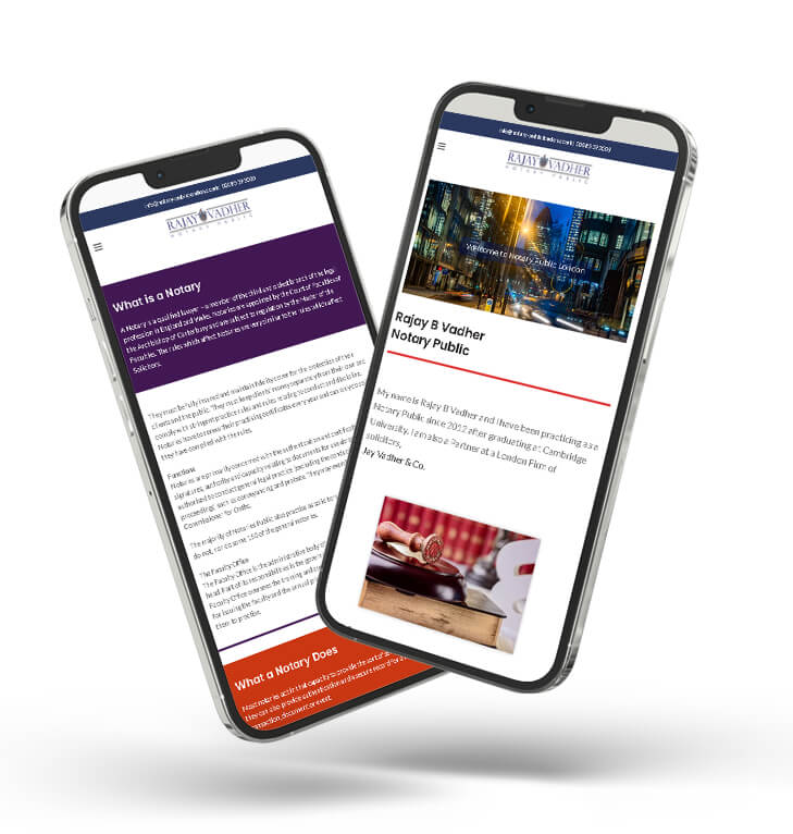 Responsive web design for Notary Public London